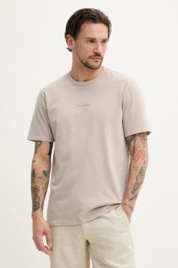 Bavlnené tričko Superdry pánske, béžová farba, jednofarebné, M1012131A-1PC