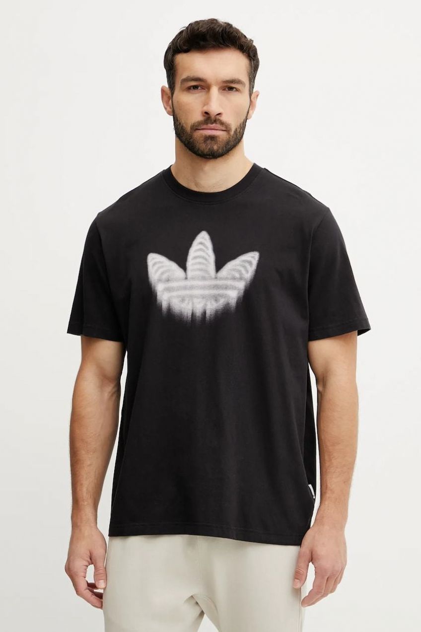 Bavlnené tričko adidas Originals Skeleton Trefoil pánske, čierna farba, s potlačou, JI5871