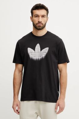 Bavlnené tričko adidas Originals Skeleton Trefoil pánske, čierna farba, s potlačou, JI5871
