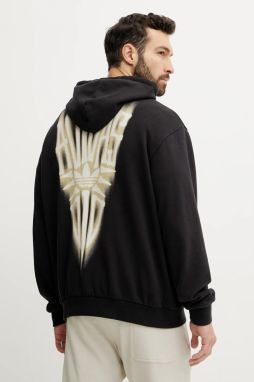 Bavlnená mikina adidas Originals Skeleton Hoodie pánska, čierna farba, s kapucňou, s potlačou, JI5928