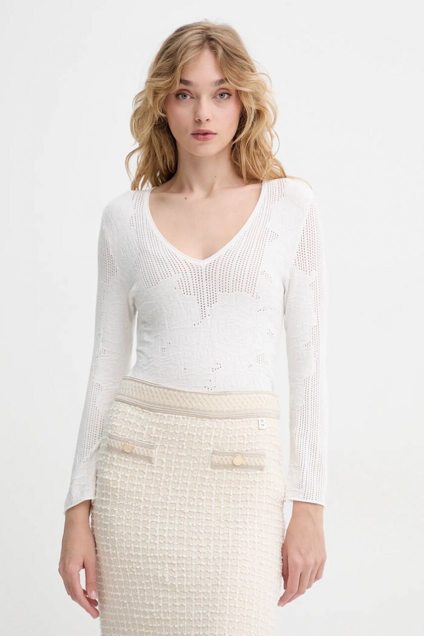 Sveter Blugirl Blumarine dámsky, biela farba, tenký, RA5011.MS99E