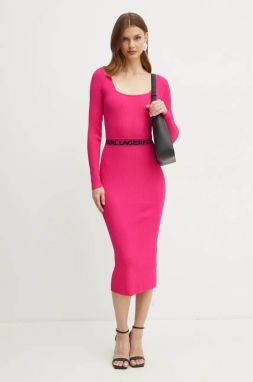 Šaty Karl Lagerfeld ružová farba, mini, priliehavé, 246W1326
