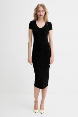 Šaty Blugirl Blumarine čierna farba, midi, priliehavá, RA5097.MS46M