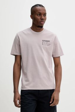 Bavlnené tričko Superdry pánske, šedá farba, s potlačou, M1012116A-HJH