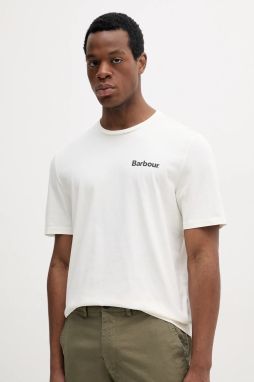 Bavlnené tričko Barbour Homelane Relaxed Fit T-Shirt pánske, béžová farba, s potlačou, MTS1397