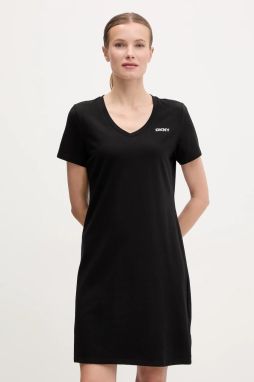 Šaty Dkny čierna farba, mini, rovný strih, DP5D4902