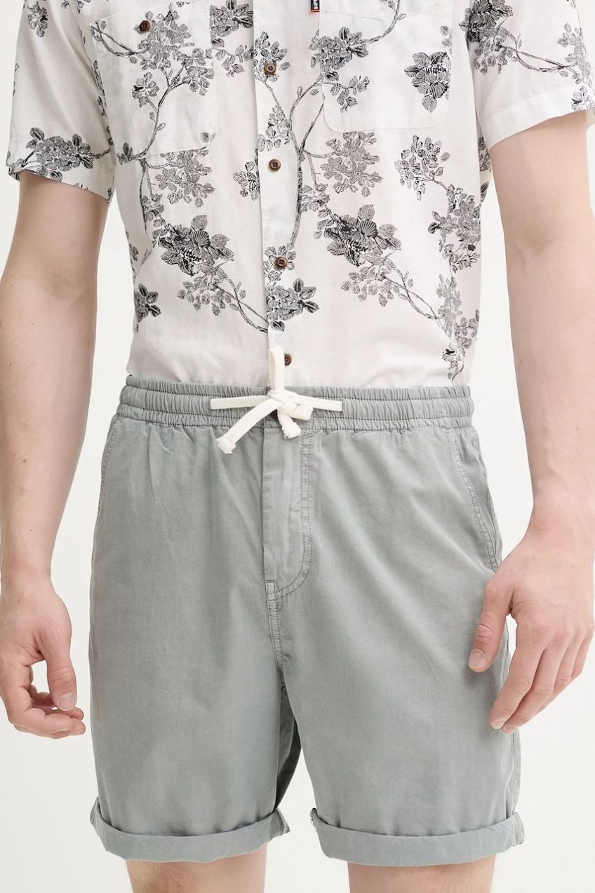 Bavlnené šortky Superdry pánske, šedá farba, M7110479A-05Q
