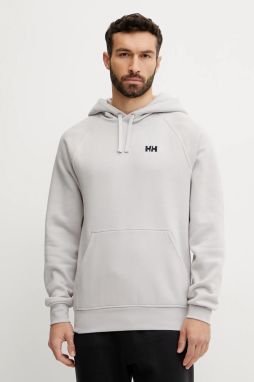 Mikina Helly Hansen ELEVATE pánska, šedá farba, s kapucňou, jednofarebná, 54282