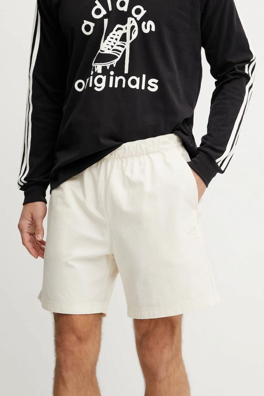 Bavlnené šortky adidas Originals Essential pánske, béžová farba, JD2461
