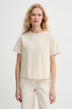Bavlnené tričko A.P.C. annie - GOTS dámske, béžová farba, COHBQ.F26495