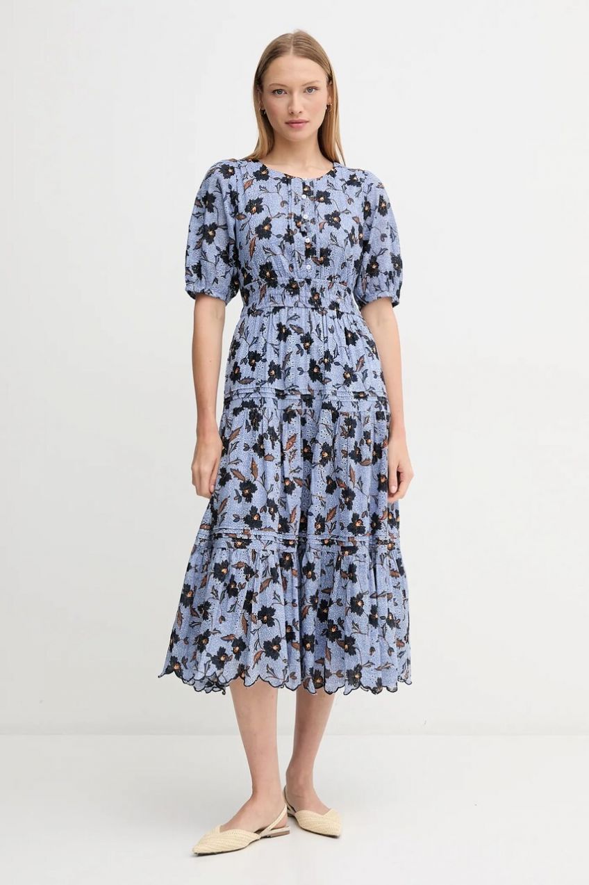 Bavlnené šaty Pepe Jeans EVA midi, áčkový strih, PL953695