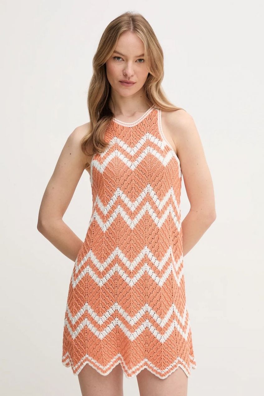 Šaty Pepe Jeans ORIANA DRESS oranžová farba, mini, priliehavá, PL953728