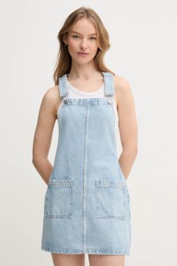 Rifľové šaty Pepe Jeans VESTA STUD mini, rovný strih, PL953720