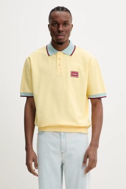 Bavlnené polo tričko Drôle de Monsieur Le Polo Pique pánske, žltá farba, jednofarebné, G-PL147-CO162-BAN