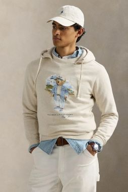 Mikina Polo Ralph Lauren pánska, biela farba, s kapucňou, s potlačou, 710966739