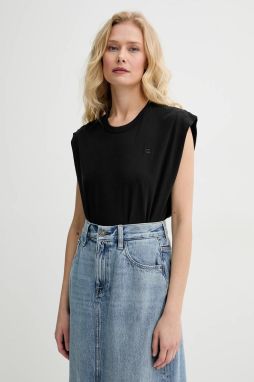 Bavlnený top G-Star Raw čierna farba, holý chrbát, D26147-D626