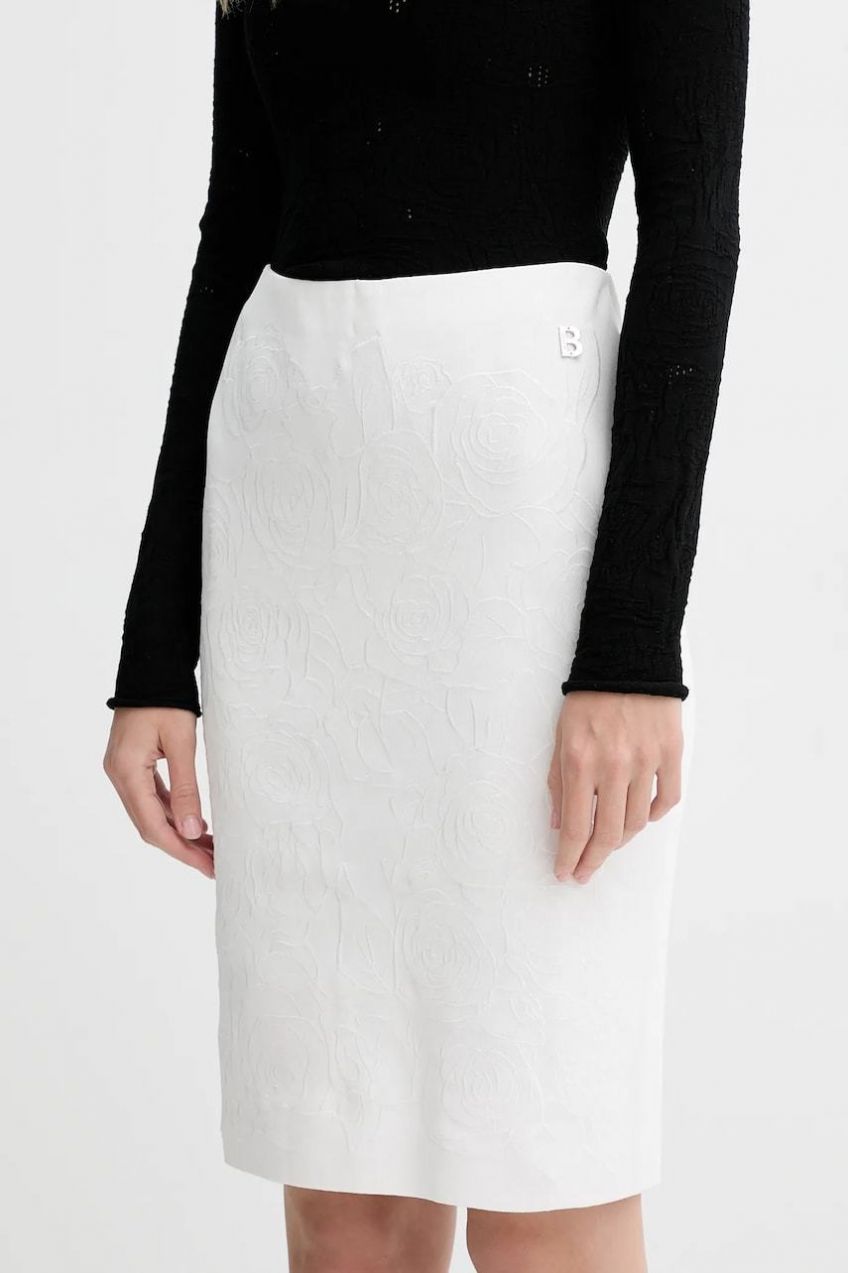 Sukňa Blugirl Blumarine béžová farba, mini, puzdrová, RA5008.MS55N