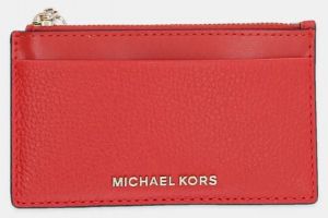 Kožená peňaženka MICHAEL Michael Kors dámska, červená farba, 32H3G8ED1L