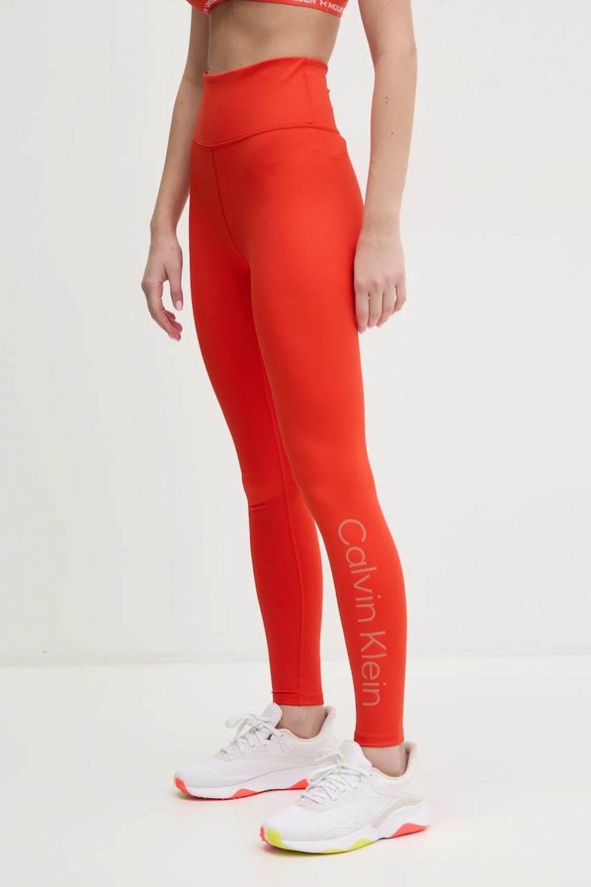 Tréningové legíny Calvin Klein Performance červená farba, jednofarebné, LVGWS5L612