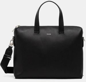 Kožená taška na notebook Calvin Klein čierna farba, K50K512939