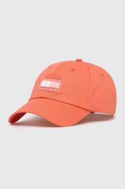 Bavlnená šiltovka Tommy Jeans oranžová farba, vzorovaná