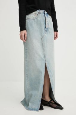 Rifľová sukňa MM6 Maison Margiela maxi, rovný strih, S62MI0021.S30589