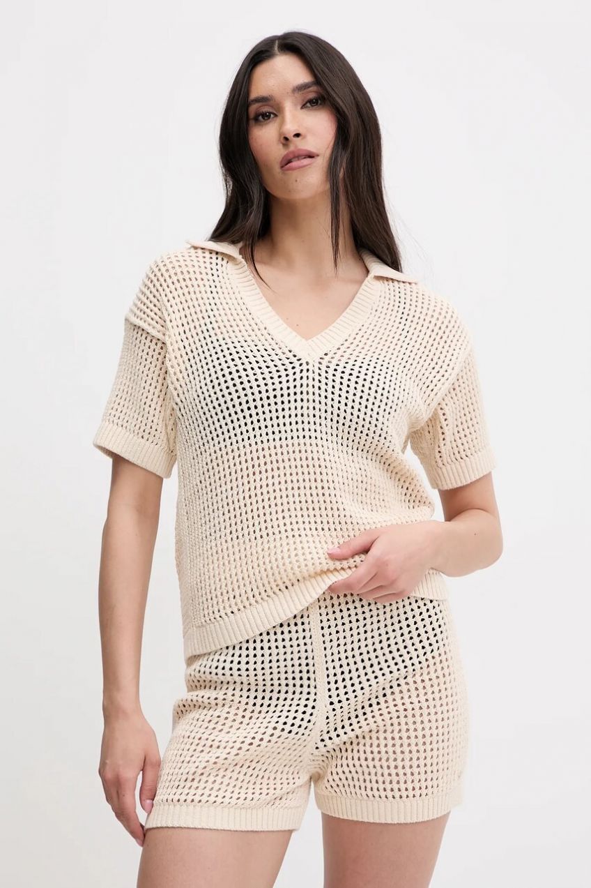 Plážové tričko Tommy Hilfiger béžová farba, UW0UW05868