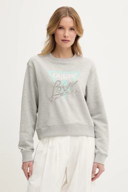 Mikina Guess LOVE šedá farba, s potlačou, W5GQ05 KB683