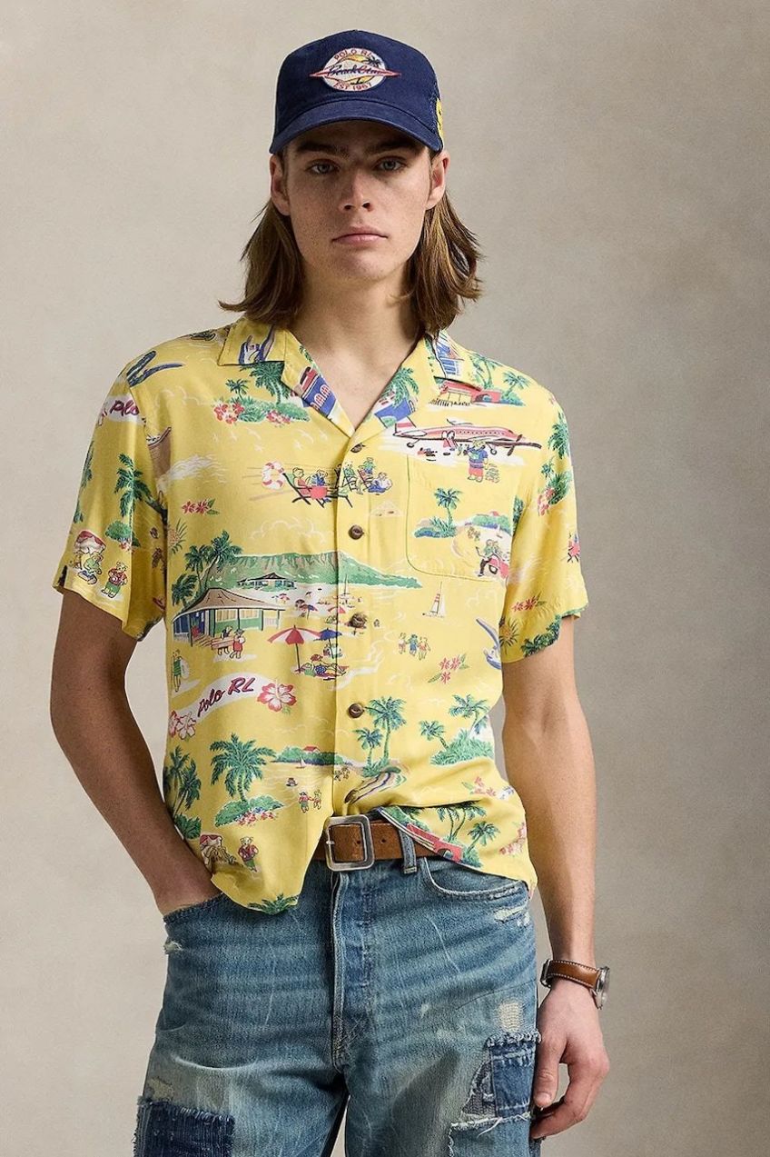 Košeľa Polo Ralph Lauren žltá farba, regular, 710964796