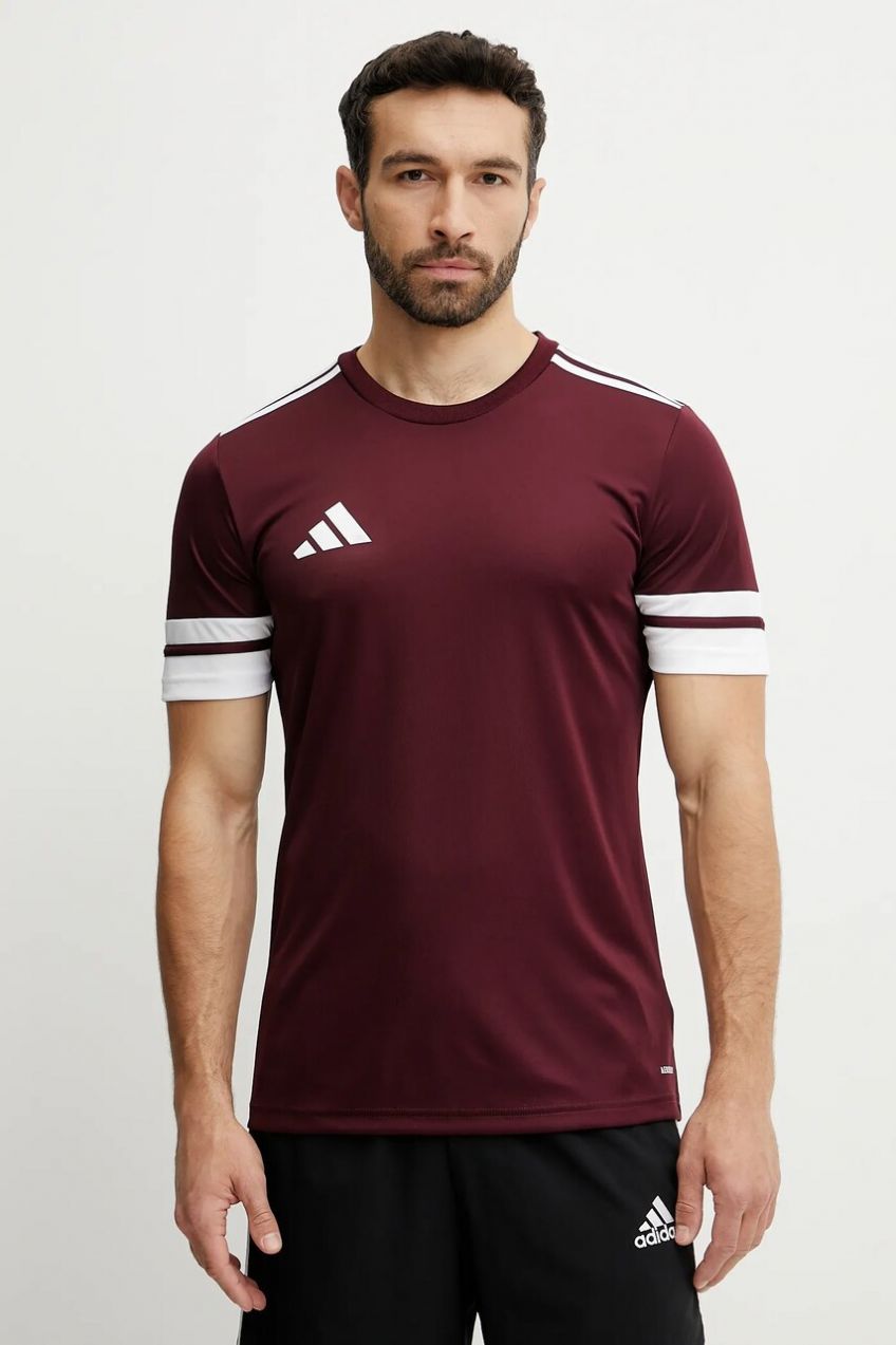 Tréningové tričko adidas Performance Squad 25 bordová farba, s nášivkou, JC8675