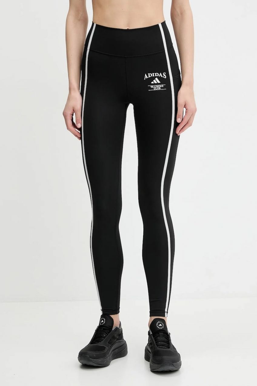 Tréningové legíny adidas Performance Optime čierna farba, s nášivkou, JG6150
