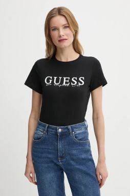 Tričko Guess KAMELIE dámske, čierna farba, V5GI15 J1314