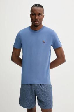 Bavlnené tričko Abercrombie & Fitch pánske, jednofarebné, KI124-5069