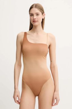 Jednodielne plavky Max Mara Beachwear béžová farba, jemne vystužený košík, 2516831169600