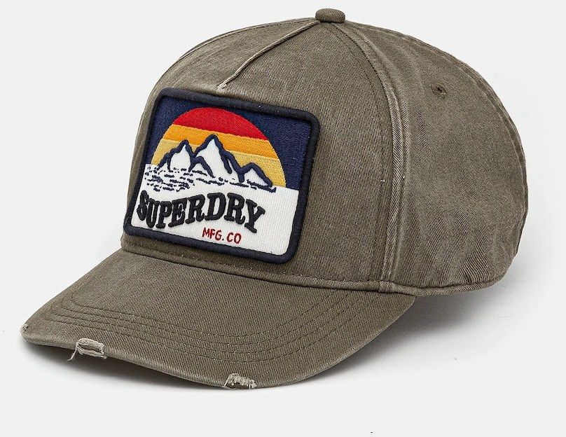 Bavlnená šiltovka Superdry zelená farba, s nášivkou, W9010177A-6JE