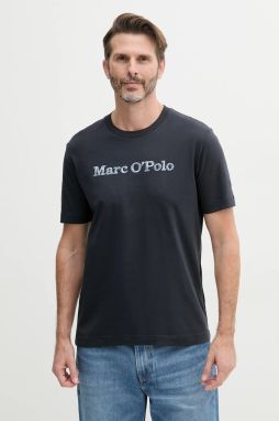 Bavlnené tričko Marc O'Polo pánske, tmavomodrá farba, s potlačou, 523201251182