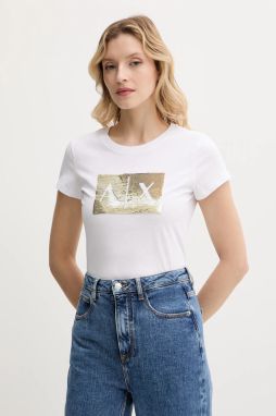 Bavlnené tričko Armani Exchange dámsky, čierna farba