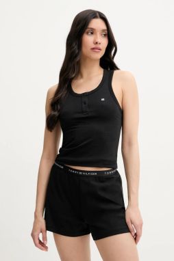 Pyžamo Tommy Hilfiger dámske, čierna farba, UW0UW05890