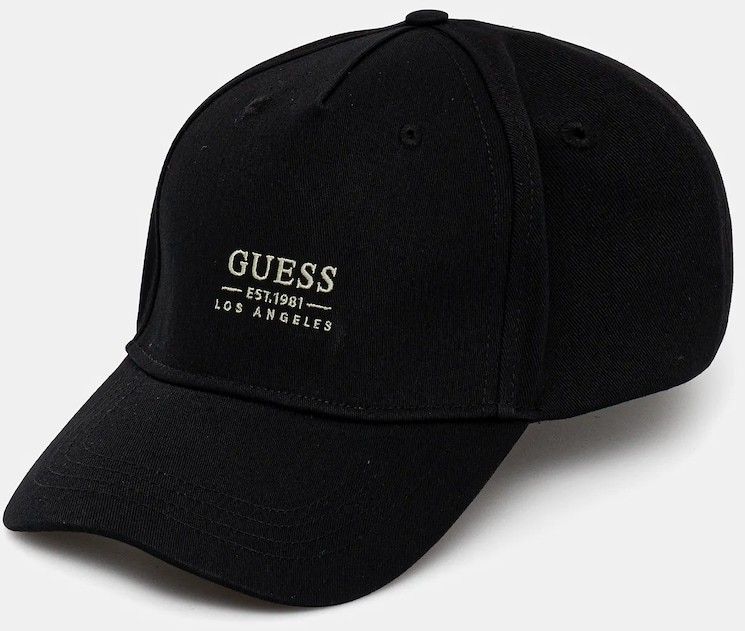 Šiltovka Guess LONDON pánska, čierna farba, s nášivkou, AM9522 POL01