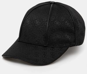 Šiltovka Guess dámska, čierna farba, vzorovaná, AW5282 POL01