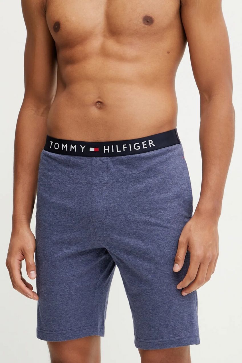 Bavlnené pyžamové šortky Tommy Hilfiger tmavomodrá farba, jednofarebná, UM0UM03578
