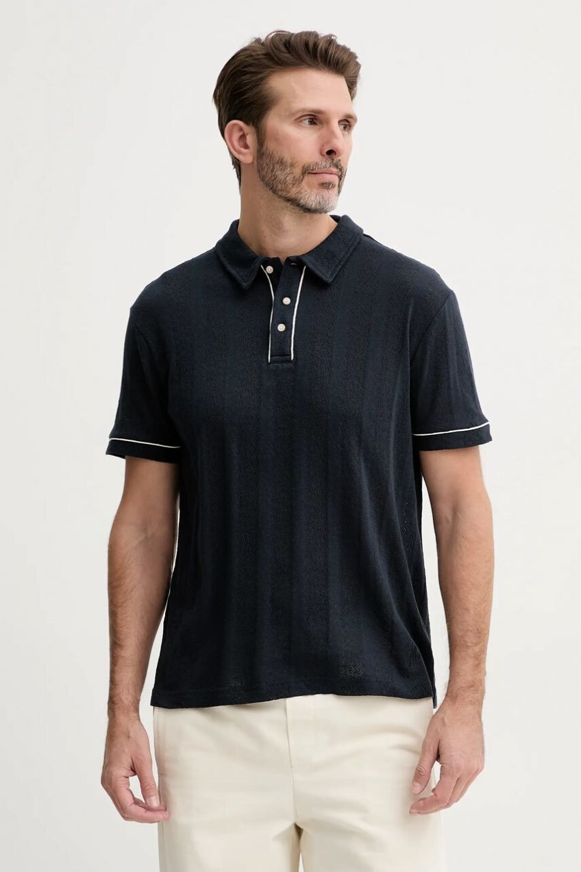 Polo tričko Marciano Guess pánske, tmavomodrá farba, jednofarebné, 5GHP07 6321A
