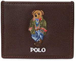 Kožené puzdro na karty Polo Ralph Lauren hnedá farba, 405964517