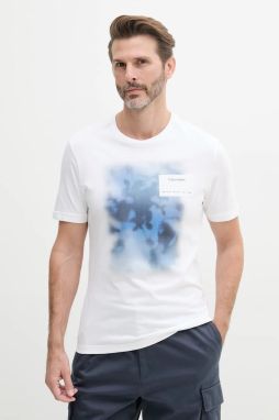 Bavlnené tričko Calvin Klein pánske, biela farba, s potlačou, K10K114157