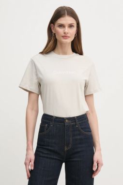 Bavlnené tričko Calvin Klein dámske, ružová farba, K20K205448