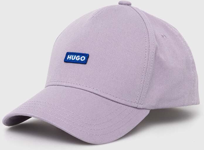 Bavlnená šiltovka Hugo Blue fialová farba,s nášivkou,50522266