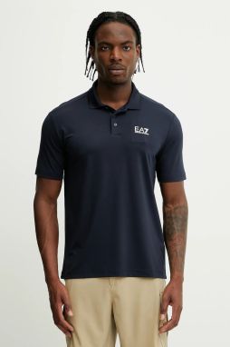 Polo tričko EA7 Emporio Armani pánske, čierna farba, s potlačou, AF13530.7M000180