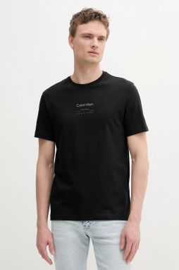 Bavlnené tričko Calvin Klein pánske, čierna farba, s potlačou, K10K114172
