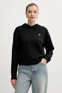 Mikina Armani Exchange dámska, čierna farba, s kapucňou, jednofarebná, XW000087 AF10172