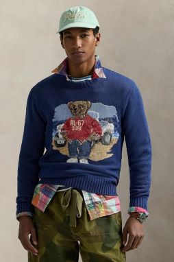 Bavlnený sveter Polo Ralph Lauren tmavomodrá farba, 710964798
